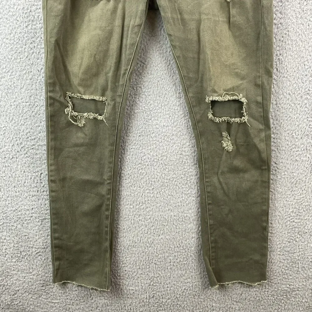 CJ Black Premium Mens Jeans 34x32 Grunge Skinny Flex Destroyed Raw Hem (36x29)